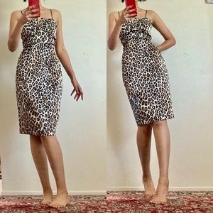 BOGOFREE Y2K Satin Leopard Mini Dress